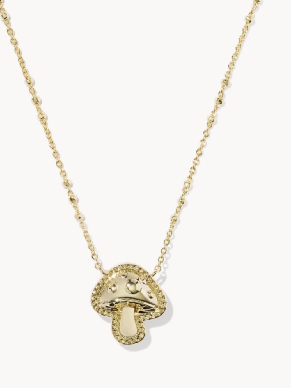 Kendra Scott Mushroom Gold Short Pendant Necklace in Brown Mix - Picture 2 of 8